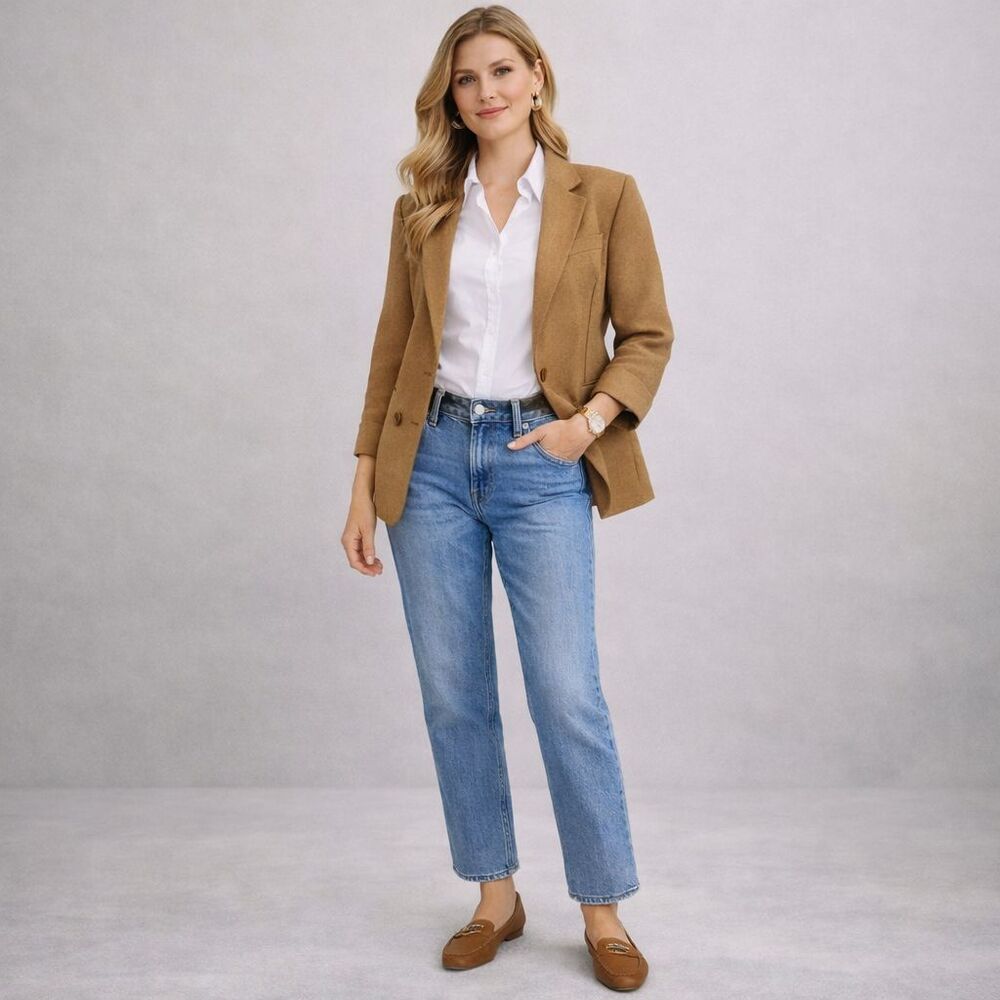 LEVI’S‎ PREMIUM Wedgie Straight Jeans Blue High Rise Button Fly Women 28 #22861